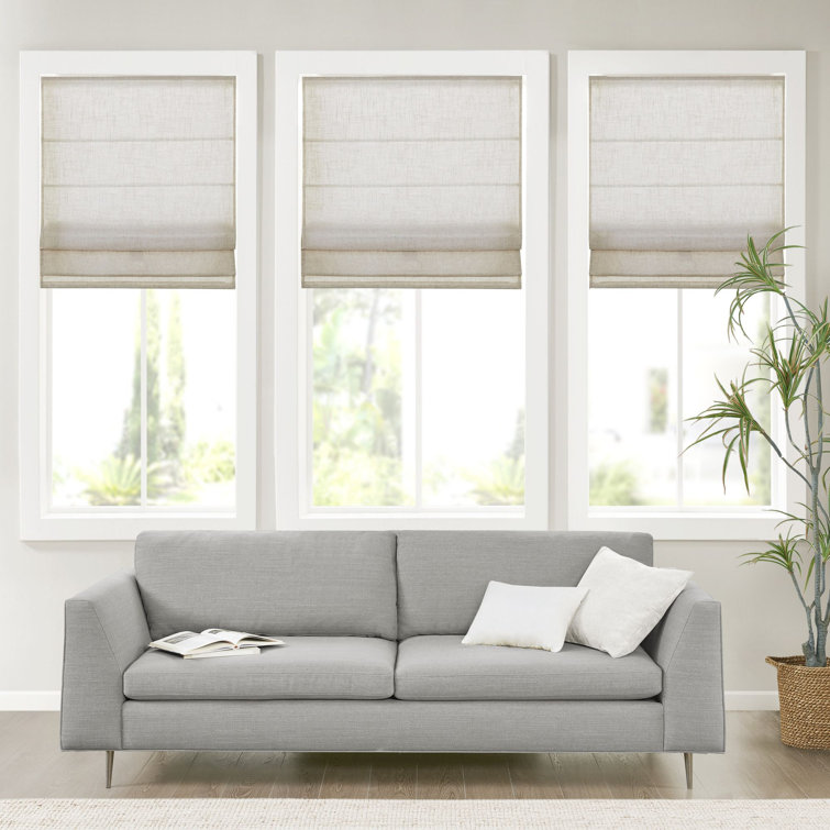 Gracie Oaks Kyler Linen Blend Light Filtering Roman Shade & Reviews